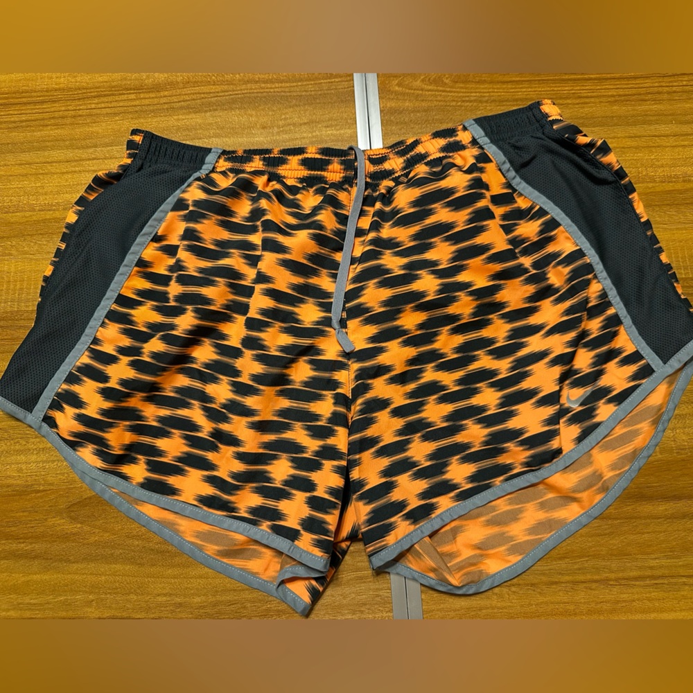 Nike Vibrant Orange and Black Women's Athletic Shorts